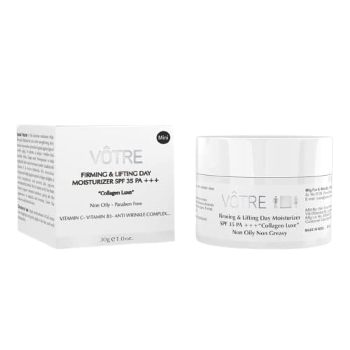 Votre Votre Natural Mini Firming and Lifting Day Moisturizer SPF 35 PA Collagen Luxe for Fine Lines Wrinkles 30 Gm  Anti AgingAnti Wrinkle - Image 1