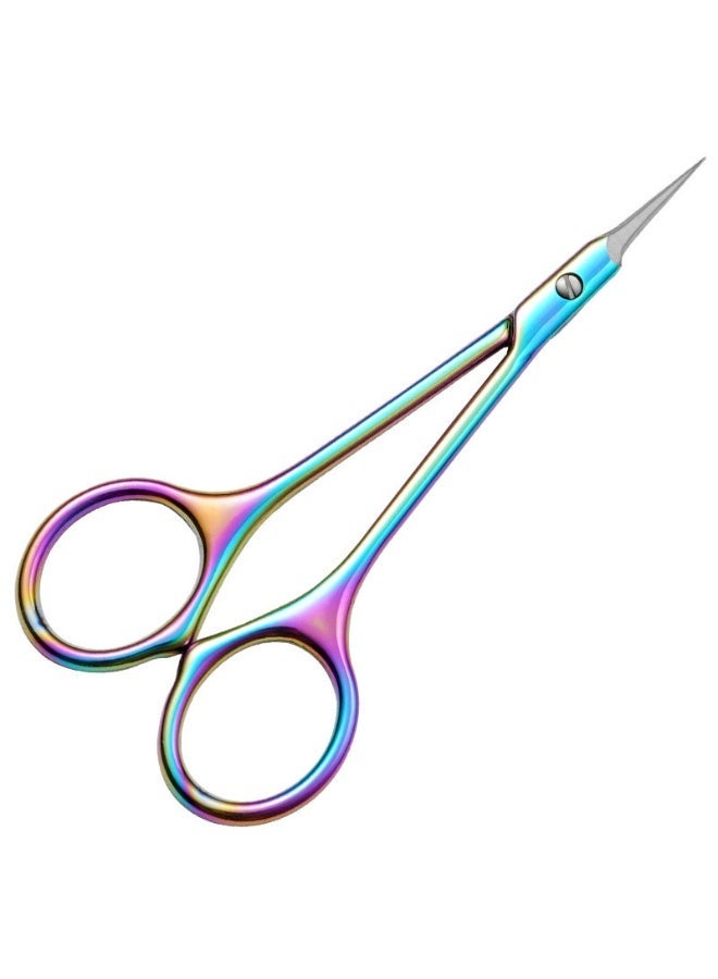 Nail Cuticle Scissors small scissors Stainless Steel Cuticle skin tag scissors Extra Fine Curved Color Manicure Scissors Nail Scissors Suitable for Eyebrows Eyelashes And Nail Trimming - Image 2