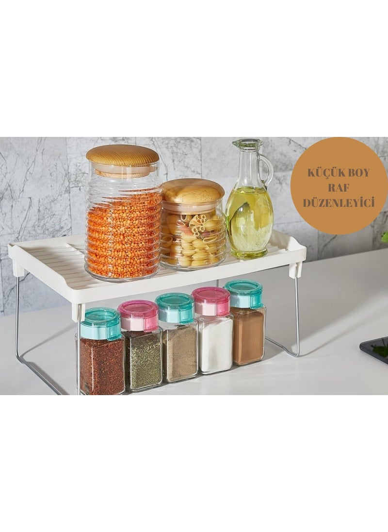 Afili Home - Foldable Cabinet Shelf Organizer, Kitchen Table Countertop Plastic Rectangular Shelf Organizer – Small Size - Image 1