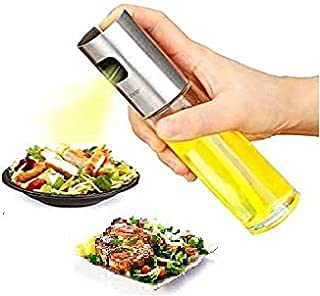 GION Oil Sprayer FoodGrade Stainless Steel Glass Oil Spray Bottle Vinegar Bottle Oil Dispenser Best for Cooking Salad BBQ Kitchen Baking Roasting - Image 1