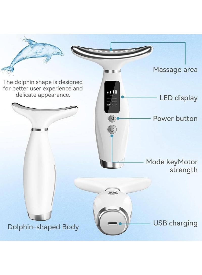 7 in 1 Face and Neck Massager Skin Care Device Heat and Vibration Sculpting Tool - Image 3