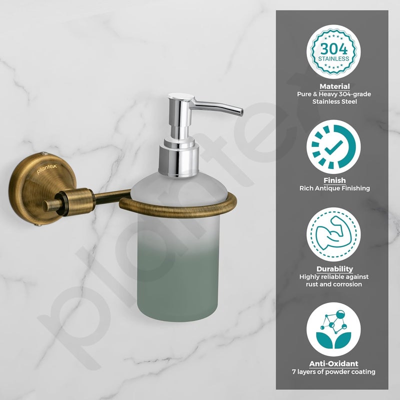 Plantex 304 Grade Stainless Steel Hand Wash Holder for Wash Basin Liquid Soap DispenserBathroom Accessories Niko Antique - Image 3