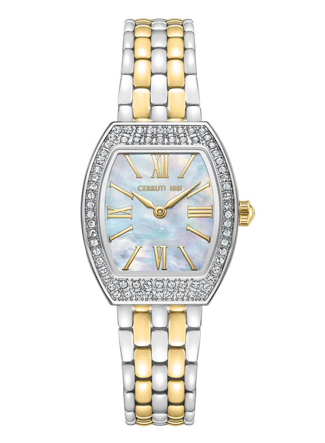 CERRUTI 1881 Cerruti 1881 Ladies Stainless Steel & Gold Two-Tone White Mother of Pearl Dial Watch