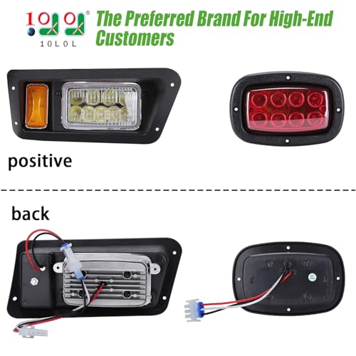 10L0L Golf Cart Light Kit for Yamaha G14 G16 G19 G22 Gas & Electric, Deluxe Headlight Taillight with Turn Signal Switch Horn Button, Blinker & Brake Light Switch Pad - Image 2