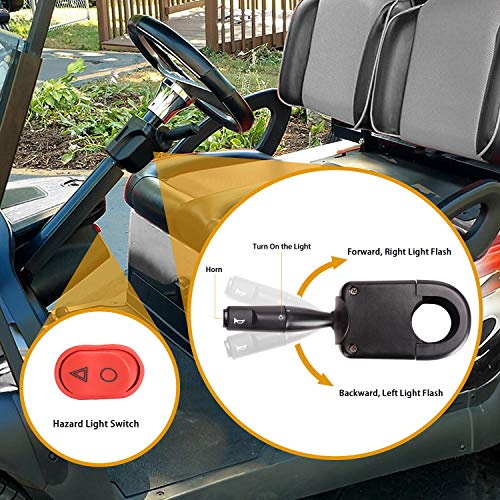 10L0L Golf Cart Light Kit for Yamaha G14 G16 G19 G22 Gas & Electric, Deluxe Headlight Taillight with Turn Signal Switch Horn Button, Blinker & Brake Light Switch Pad - Image 3