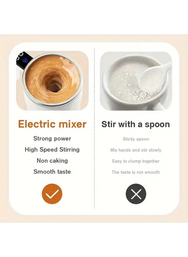 Black Automatic Stirring Coffee Cup With Temperature Display USB Rechargeable - Image 4