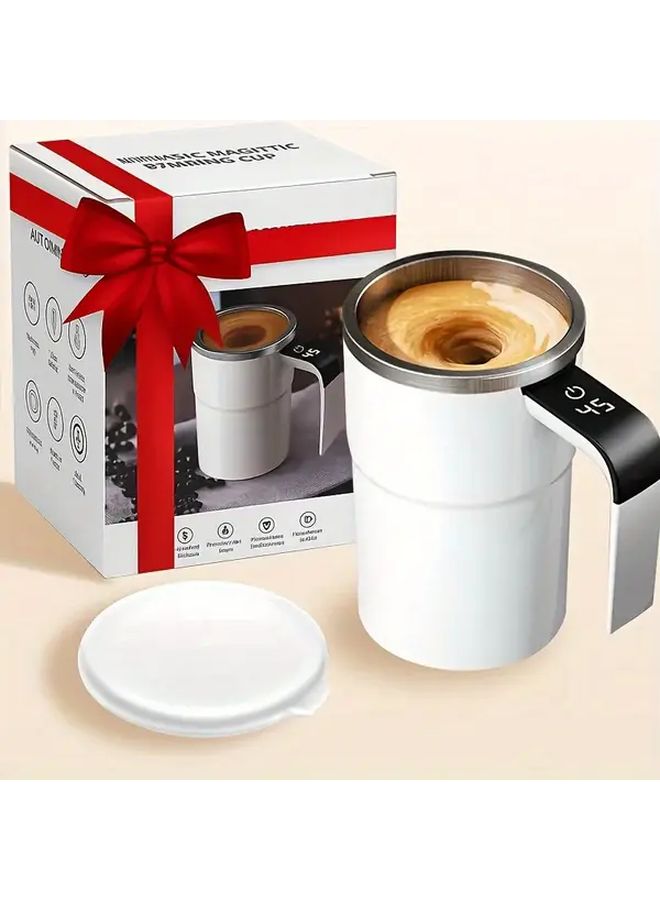 Black Automatic Stirring Coffee Cup With Temperature Display USB Rechargeable - Image 2