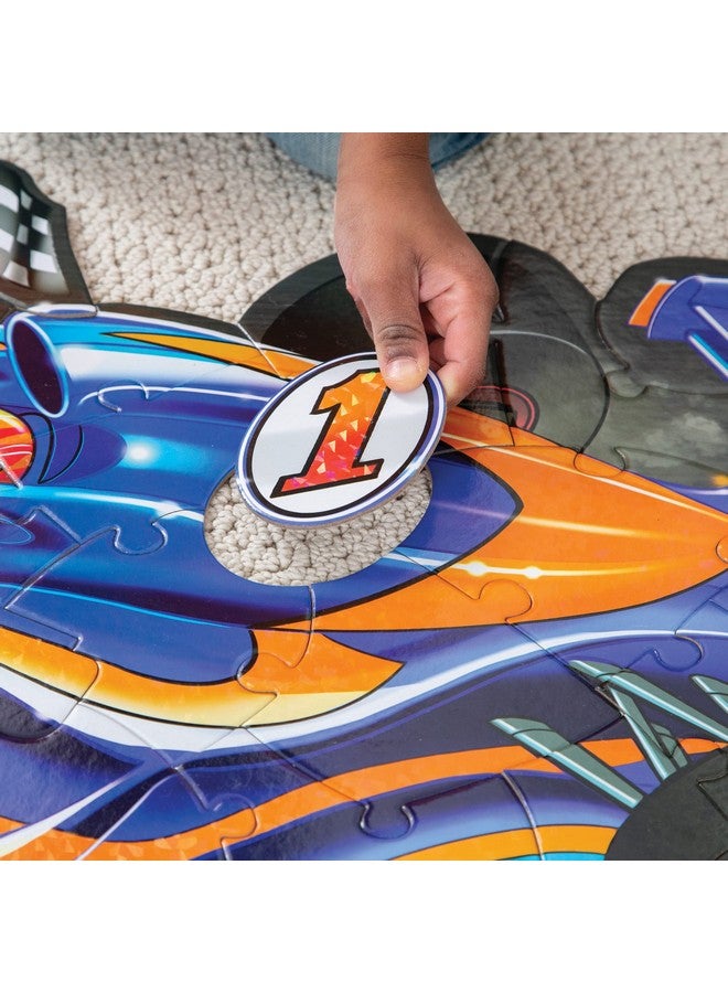 Peaceable Kingdom Giant Floor Puzzles With Uniquely Fun Shaped Pieces For Kids Ages 3+ Gifts For Boys And Girls - Racecar - Image 4