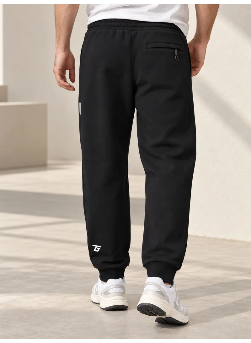 T G T THE GOOD THINGS Men's Tech Fleece Jogger Sweatpants – Ribbed Cuff with Zip Pocket