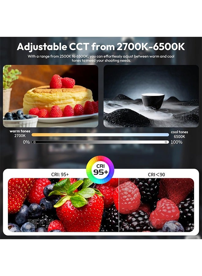 يولانزي أولانزي UA20 ضوء أنبوبي قابل للنفخ ثنائي اللون بقوة 20 واط، ضوء محمول يدوي مغناطيسي 2700K إلى 6500K، ضوء لتدفق الفيديو الجوي مع دقة ألوان CRI 95+، عصا إضاءة للتصوير بحامل 1/4 بوصة - Image 3