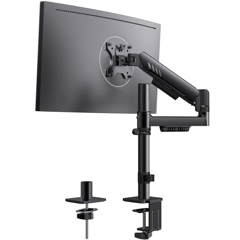 ErGear Single Monitor Arm, Adjustable Desk Gaming Monitor Mount for 13-34â€³ Screens, Up to 19.8 lbs, Enhanced Stability with Integrated C-Clamp, Upgraded Cable Management, VESA 75x75/100x100mm, Black - Image 1