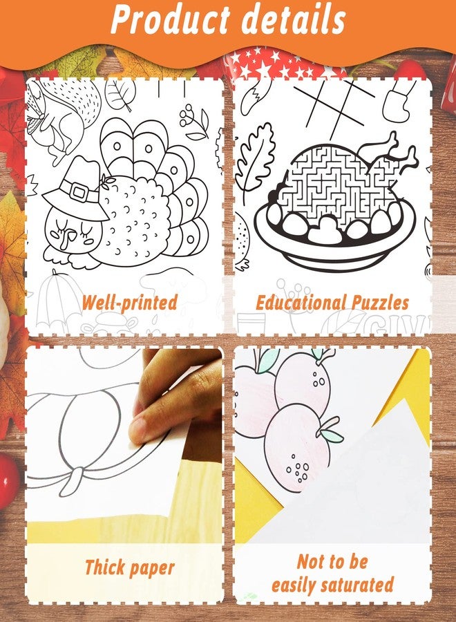 Wiooffen 82''x 47'' Thanksgiving Giant Coloring Tablecloth Posters Activity for Kids, Autumn Huge Fall Color-in Paper Poster Table Cover Arts and Crafts Great for Girls Boys Classroom Kindergarten - Image 4