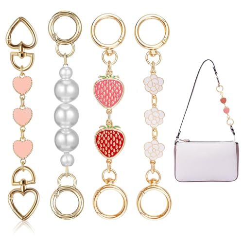 PALAY® 4Pcs Bag Extender Chain Golden Chain Extender for Bag 5.7-6.7 Inches Cute Charm Chain Strap for Bags Quick Connection Bag Extender Chain Fashion Bag Extender Chain for Purse, Handbag, Sling Bag - Image 1