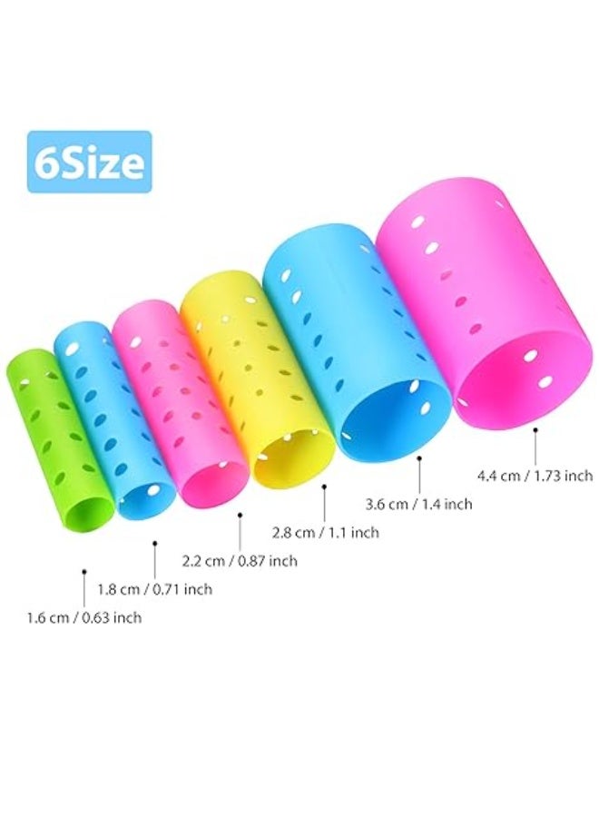 141 Pieces Hair Rollers Set Include 60 Plastic Hair Rollers (Multicolor,6 Size) - Image 2