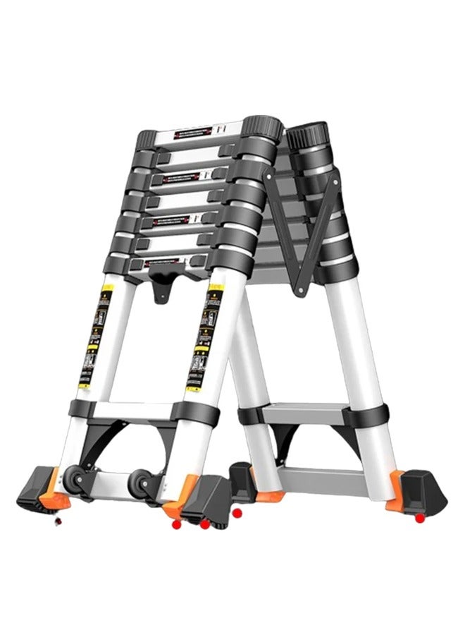 Imported telescopic aluminum ladder, interlocking, adjustable – 2.9 meters long, multi-sided (ladder steps on both sides) /YT-ATA290