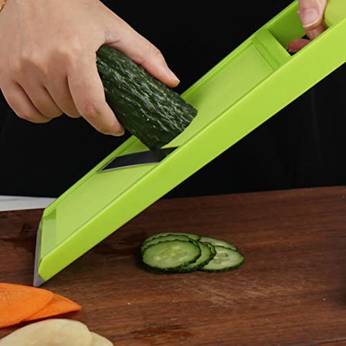 Fockety Vegetable Slicer, 4.25 x 10.8in Stainless Steel Mandoline Food Slicer with Hanging Hole, Handheld Vegetable Chip Maker Food Chopper for Potato, Carrot, Vegetables, Zucchini - Image 2