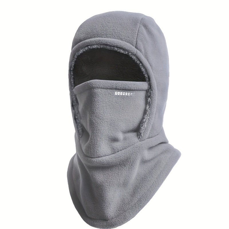Windproof Balaclava: Black Thickened Polyester Fiber - Integrated Ear Protection Neck Warmer Unisex Balaclava for Outdoor Sports Enthusiasts Cycling Skiing Running Fishing - Image 3