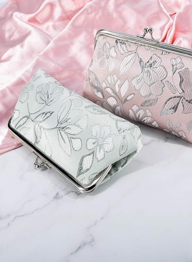 Oyachic 2 Packs Large Coin Purses Floral Cash Case Vintage Change Pouch Kiss Lock Cellphone bag Handbag ID Card Holder Canvas Clutch - Image 5