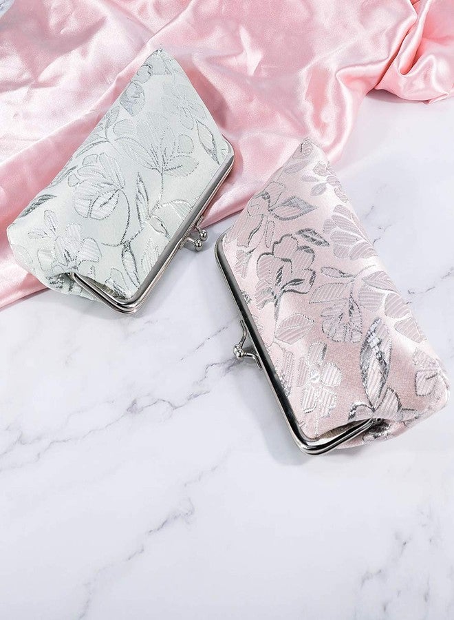 Oyachic 2 Packs Large Coin Purses Floral Cash Case Vintage Change Pouch Kiss Lock Cellphone bag Handbag ID Card Holder Canvas Clutch - Image 4
