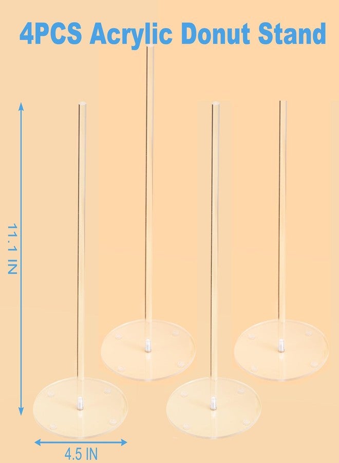 HENABLE 4PCS Acrylic Donut Display Stand Tower - Dessert Table Holder for Donuts, Bagels & Doughnuts - Perfect for Parties, Christmas, Birthday & New Year - Image 2