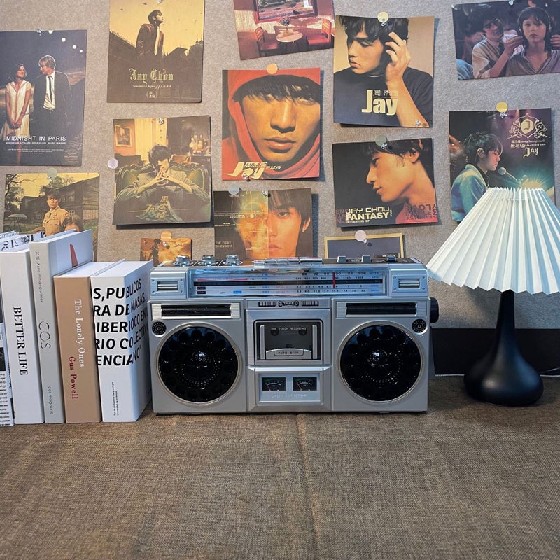 New Retro Stereo Dual Horn Radio Recorder Convenient Tape Drive Bluetooth U Disk Tf Card - Image 3