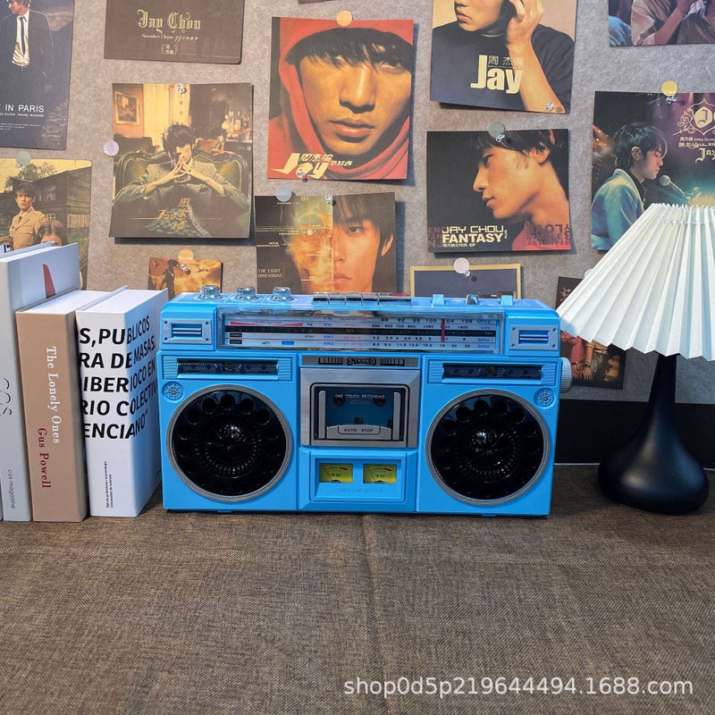 New Retro Stereo Dual Horn Radio Recorder Convenient Tape Drive Bluetooth U Disk Tf Card - Image 4