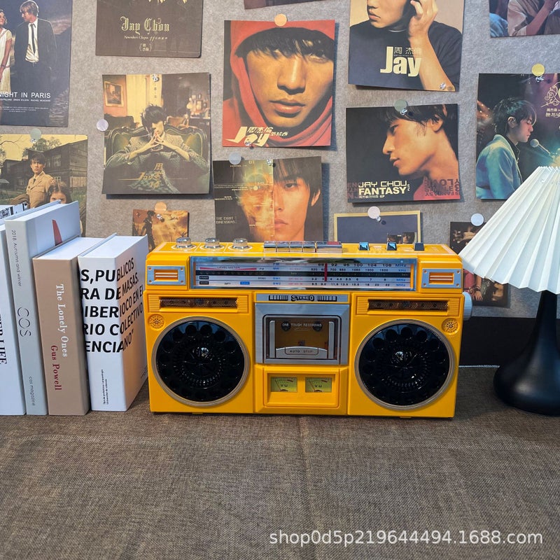 New Retro Stereo Dual Horn Radio Recorder Convenient Tape Drive Bluetooth U Disk Tf Card - Image 5