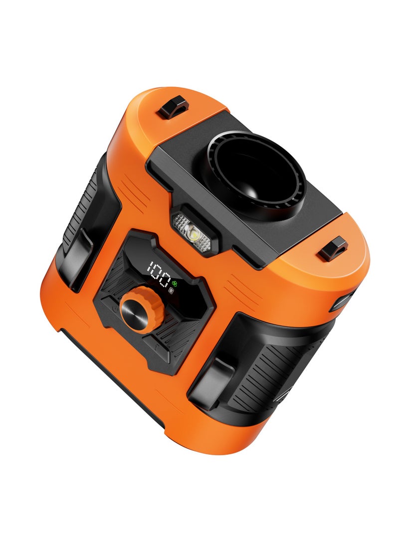 M MIAOYAN Portable waist clip fan, wearable belt personal fan, 100-level stepless speed adjustment, 17000RPM strong wind, 8000mAh battery supports 24 hours of use time, cool waist clip fan for outdoor construction sites and farms - Image 1