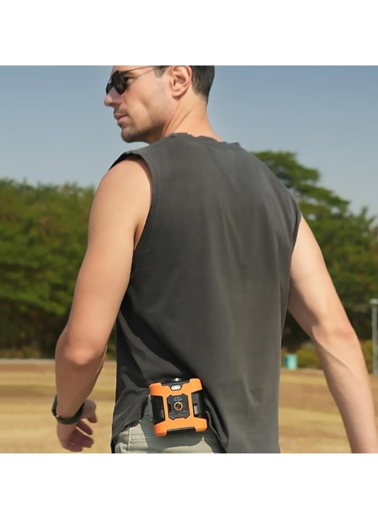 M MIAOYAN Portable waist clip fan, wearable belt personal fan, 100-level stepless speed adjustment, 17000RPM strong wind, 8000mAh battery supports 24 hours of use time, cool waist clip fan for outdoor construction sites and farms - Image 3