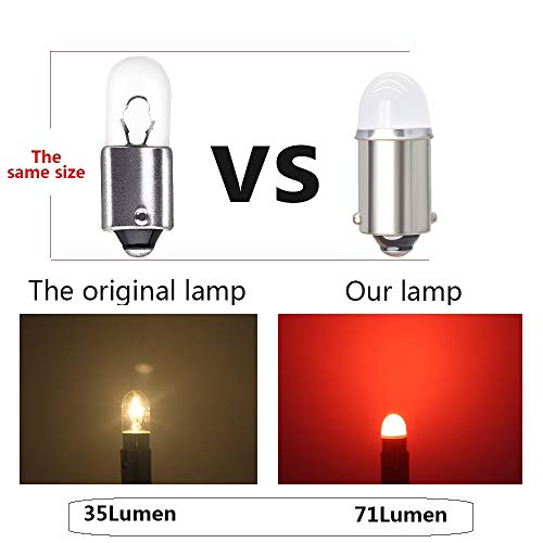 Yoper BA9S 53 57 1895 64111 LED Light Bulb for Car 12V Red - Image 4