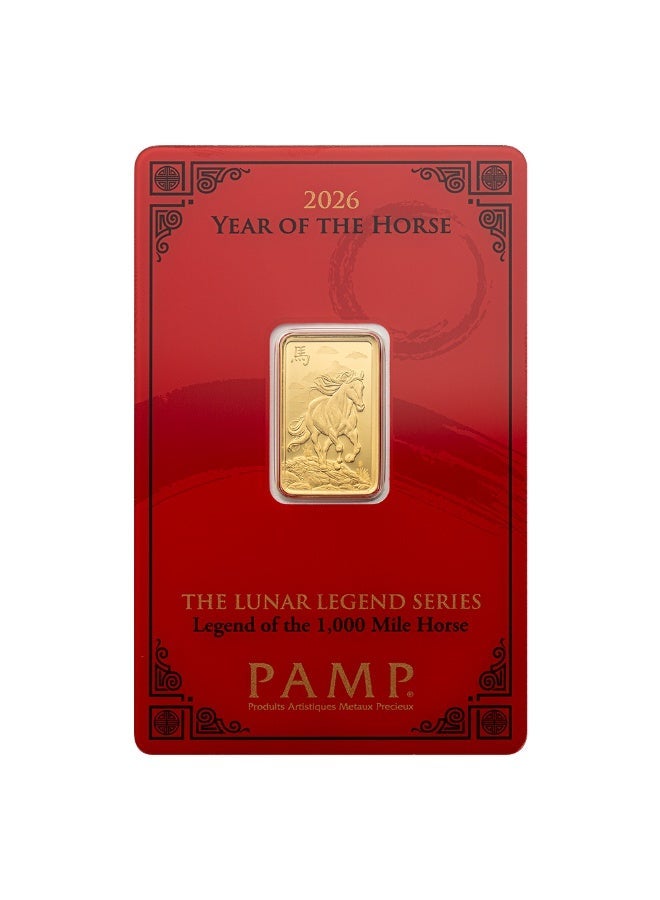 PAMP 2026 Year of the Horse – 5 g Gold Bar - Image 1
