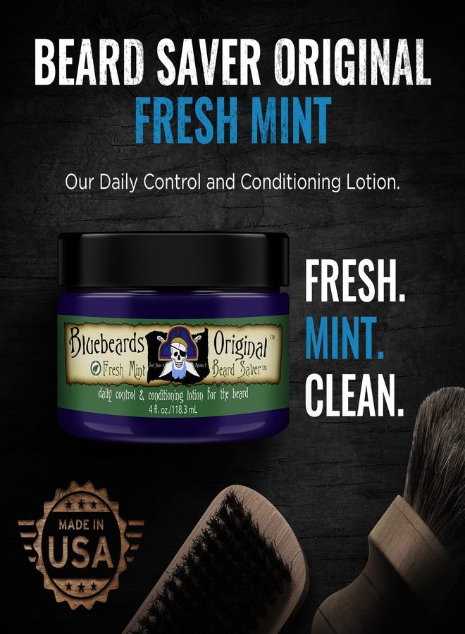 Bluebeards Original Beard Balm Leave-in Conditioner - 4 oz Fresh Mint Beard Saver Softener for Men with Aloe & Peppermint Oil Deeply Conditions & Moisturizes Mustache & Skin - Made in USA - Image 3