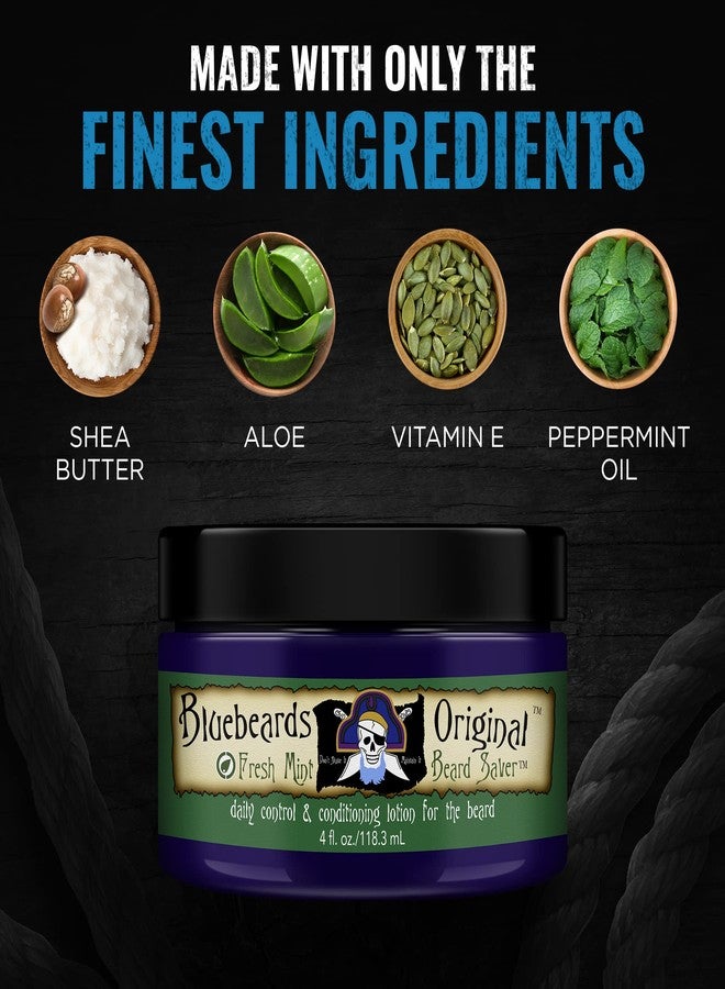 Bluebeards Original Beard Balm Leave-in Conditioner - 4 oz Fresh Mint Beard Saver Softener for Men with Aloe & Peppermint Oil Deeply Conditions & Moisturizes Mustache & Skin - Made in USA - Image 5