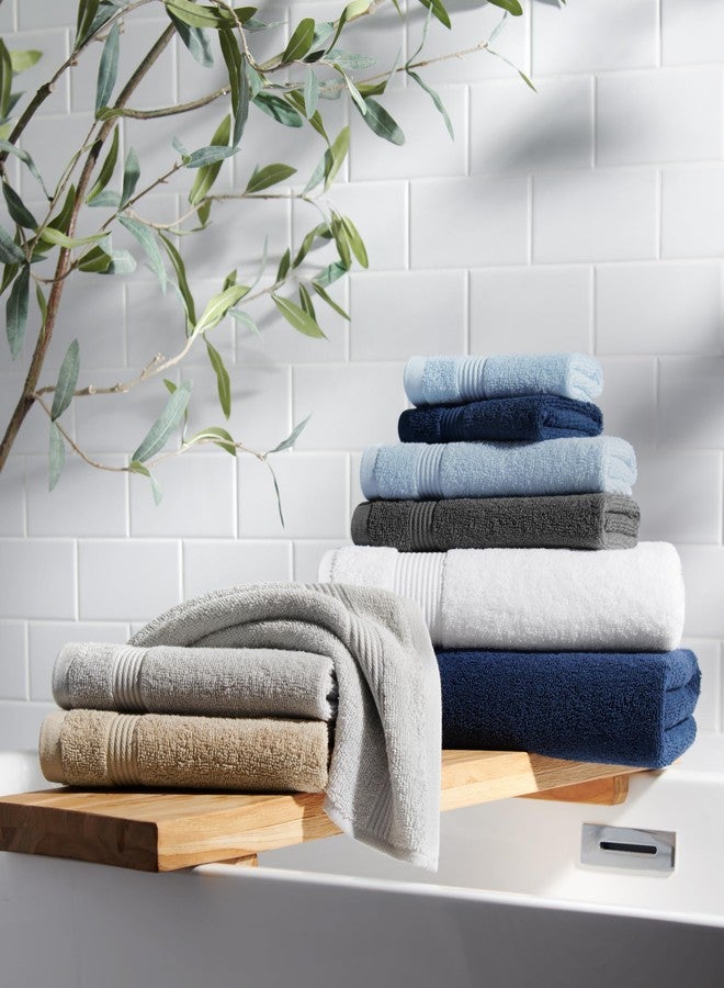 Arkwright, LLC Arkwright Solid Hand Towels, Pack of 6, 100% Cotton 600 GSM Soft Absorbent Guest Bathroom Towels for Hotel, Spa or Vacation Rental, 28 x 16 in, Misty Blue - Image 4