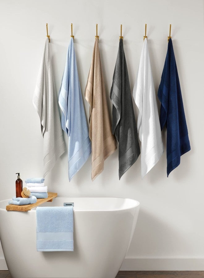 Arkwright, LLC Arkwright Solid Hand Towels, Pack of 6, 100% Cotton 600 GSM Soft Absorbent Guest Bathroom Towels for Hotel, Spa or Vacation Rental, 28 x 16 in, Misty Blue - Image 5