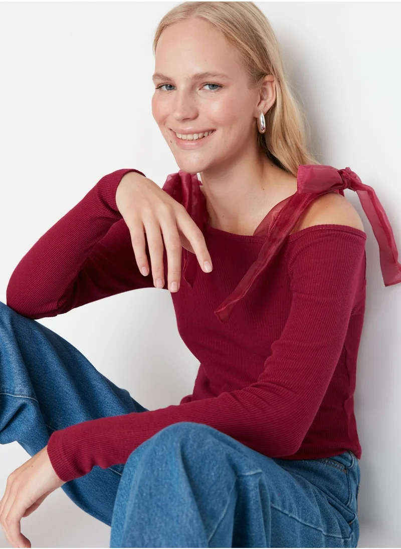 trendyol Tie Shoulder Knitted Top