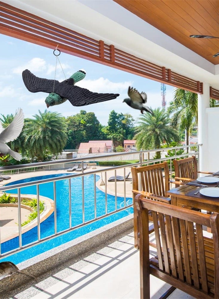 SYOSI Premium Bird Repellent Fake Flying Hawk Decoy, Hanging Lifelike Predator Scarecrow Diverter with Wings for Easier Storage, for Birds, Mice, Squirrels, Rabbits and Other Birds Or Rodents - Image 3