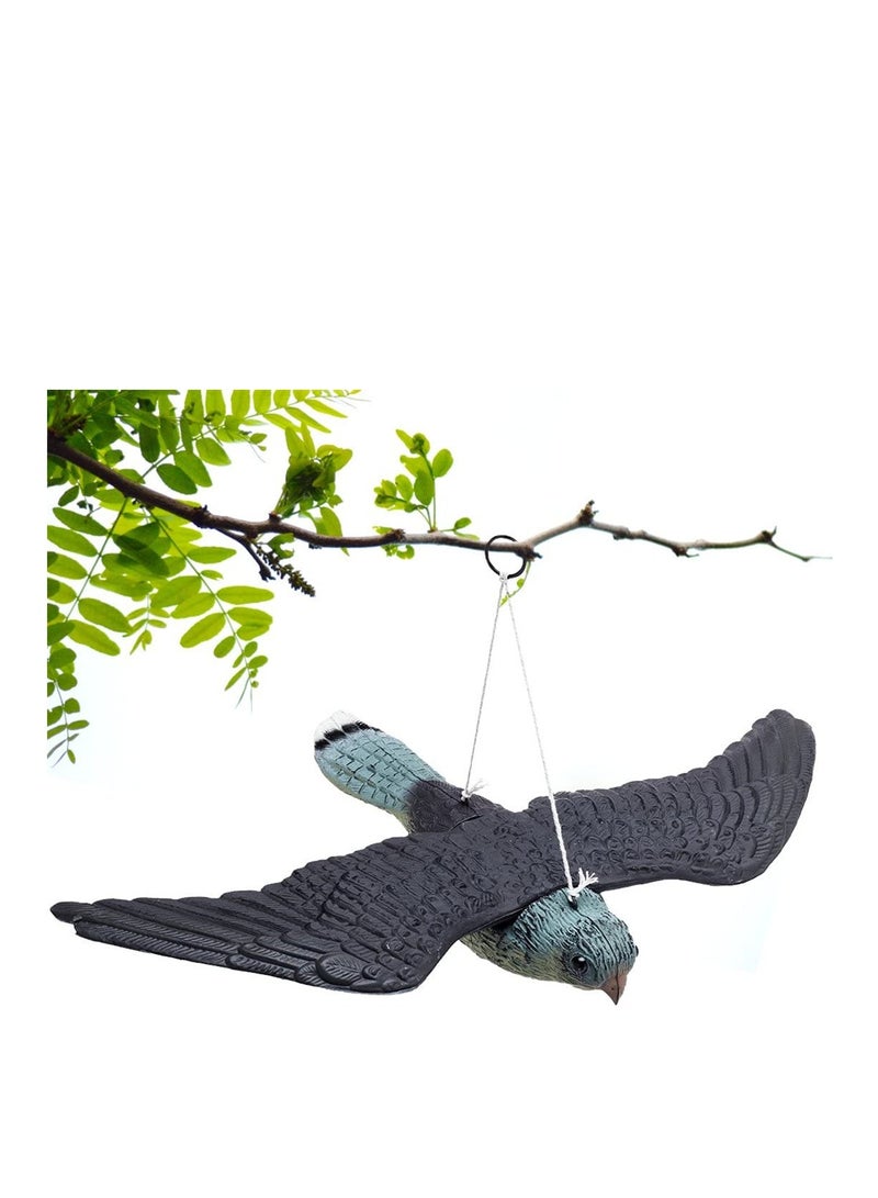 SYOSI Premium Bird Repellent Fake Flying Hawk Decoy, Hanging Lifelike Predator Scarecrow Diverter with Wings for Easier Storage, for Birds, Mice, Squirrels, Rabbits and Other Birds Or Rodents - Image 1