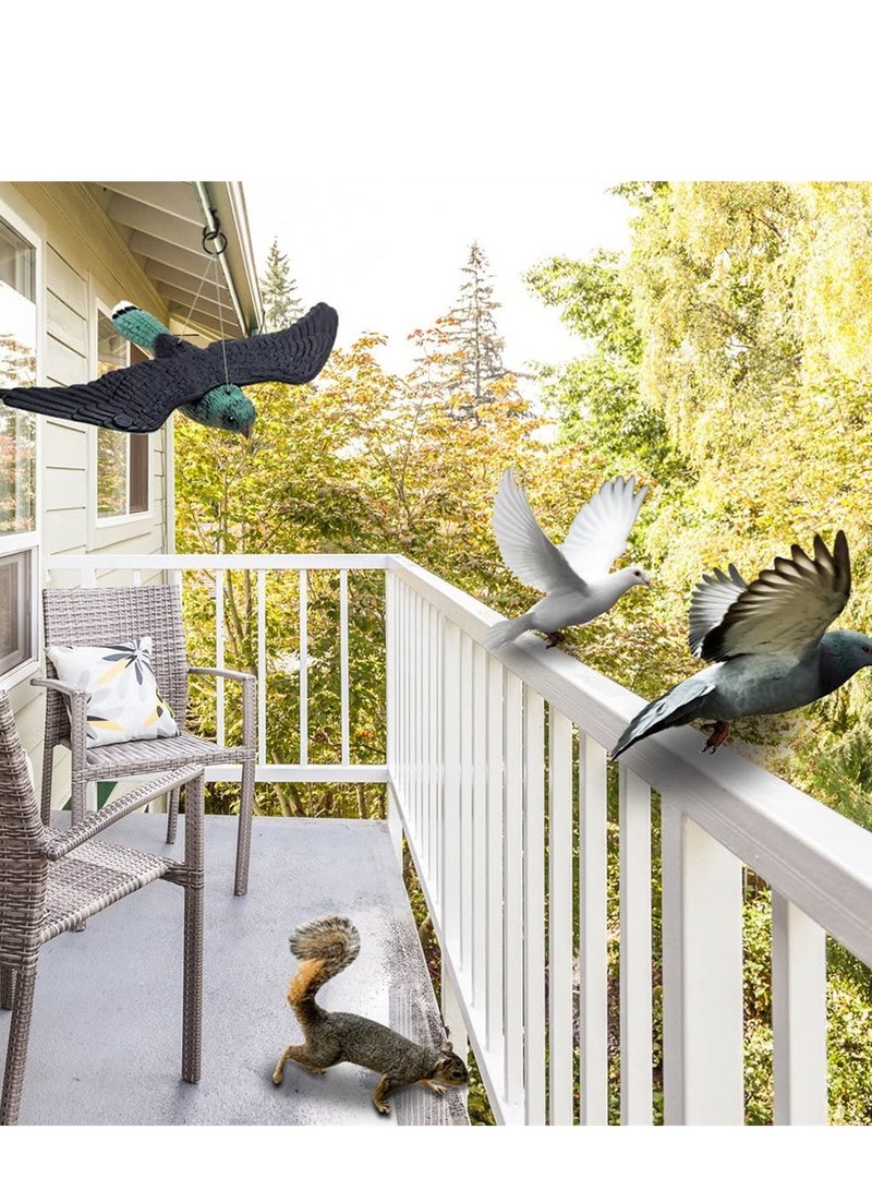 SYOSI Premium Bird Repellent Fake Flying Hawk Decoy, Hanging Lifelike Predator Scarecrow Diverter with Wings for Easier Storage, for Birds, Mice, Squirrels, Rabbits and Other Birds Or Rodents - Image 2