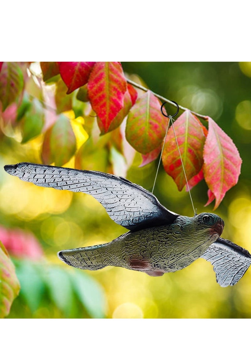 SYOSI Premium Bird Repellent Fake Flying Hawk Decoy, Hanging Lifelike Predator Scarecrow Diverter with Wings for Easier Storage, for Birds, Mice, Squirrels, Rabbits and Other Birds Or Rodents - Image 4