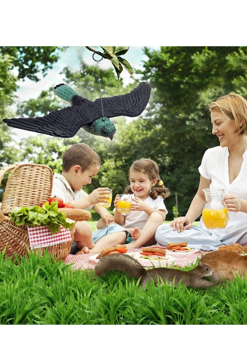 SYOSI Premium Bird Repellent Fake Flying Hawk Decoy, Hanging Lifelike Predator Scarecrow Diverter with Wings for Easier Storage, for Birds, Mice, Squirrels, Rabbits and Other Birds Or Rodents - Image 5