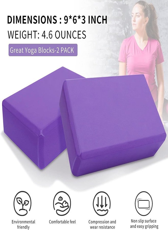 NETXE High Density Foam Yoga Block Brick Set of 2 for Improve Strength, Aid Balance, and Flexibility/Yoga Blocks Set Of 2, Yoga Brick, Gym Accessories (Muiti Colour) - Image 4