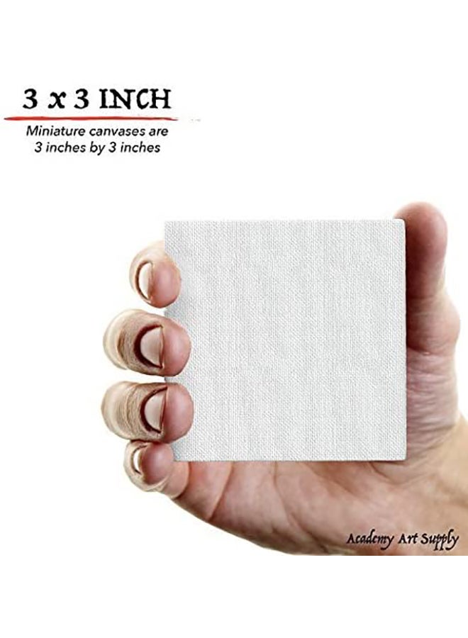 Loquat 12-Piece Mini Canvas With Easel White/Brown - Image 3