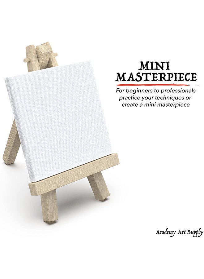 Loquat 12-Piece Mini Canvas With Easel White/Brown - Image 2