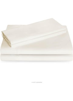 LINENSPA Linenspa 600 Thread Count Ultra Soft, Deep Pocket Cotton Blend Sheet Set - Twin - Ivory  - Image 1