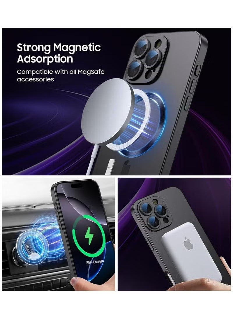 TIGER Magnetic iPhone 16 Pro Case with MagSafe – Soft Clear Case with Camera Lens Protector | Never Yellowing Shockproof Slim Cover for Women and Girls | Grade Drop Protection | Anti-Scratch TPU Bumper | Black Frame for iPhone 16 Pro (6.9 Inch) - Image 2