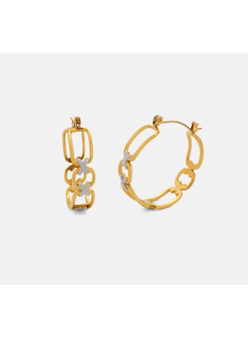 Rooh 18K Gold Plated Hollow Classic Ear Ring - Image 4