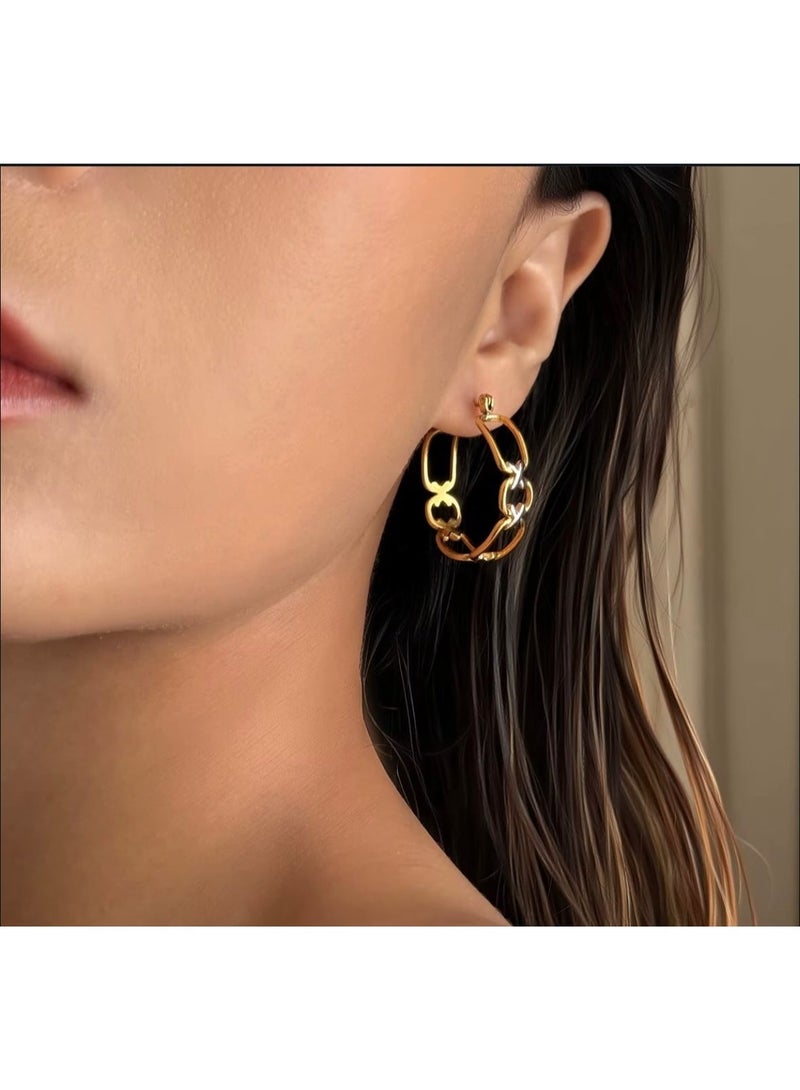 Rooh 18K Gold Plated Hollow Classic Ear Ring - Image 1
