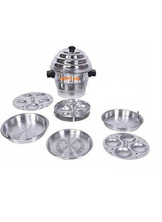 RSPTJM RJ kitchenware Store Aluminium Idli,Dhokla Maker(1 Pot, 1 Lid, 4 Idli Plates, 2 Dhokla Plates) Standard Idli Maker - Image 4