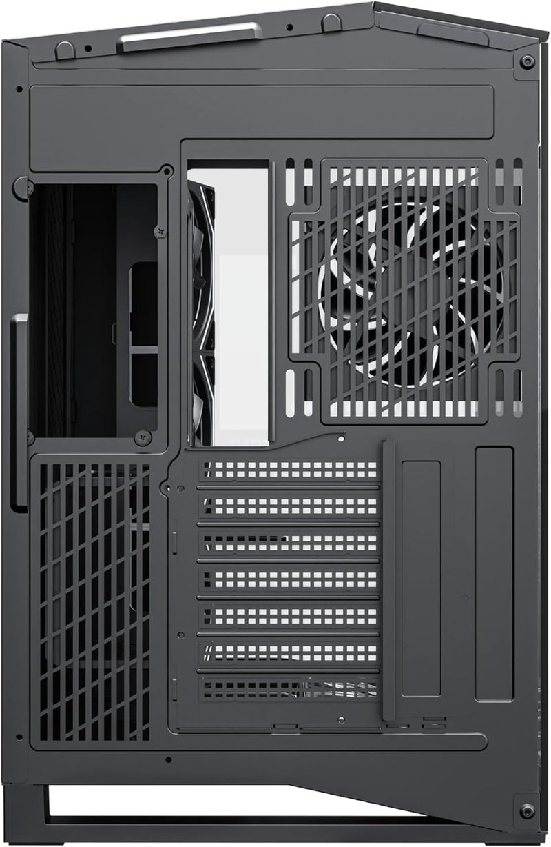 علبة ألعاب تايتانيك بلس E-ATX باللون الأبيض – 7 مراوح ARGB، زجاج مقوى ثلاثي الجوانب، تدعم مشعاعين بحجم 360 مم، منفذ Type-C، دعم بطاقة الرسوميات العمودية (علبة، أسود) - Image 5